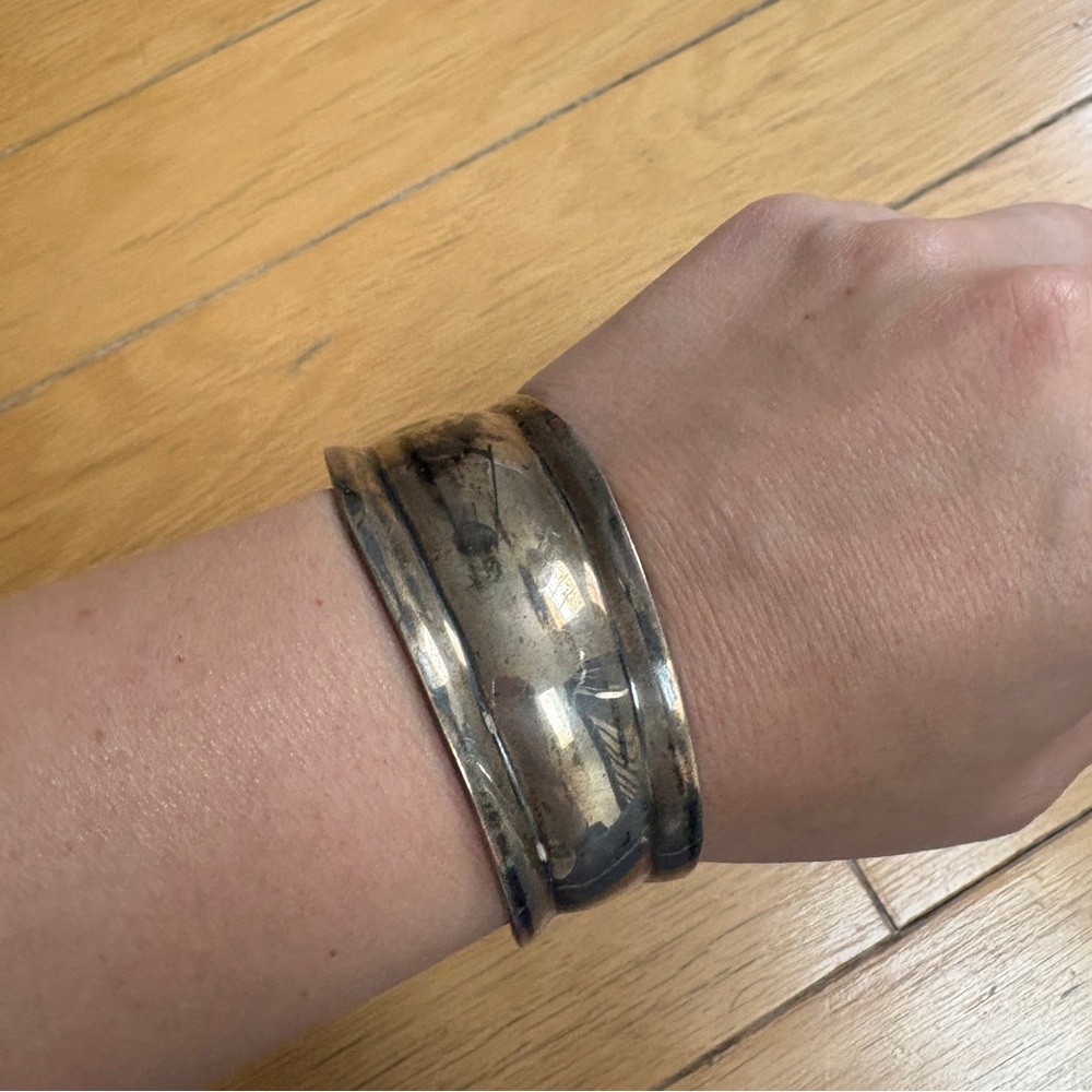 Rustic Silver Cuff Bracelet - Picture 6 of 7